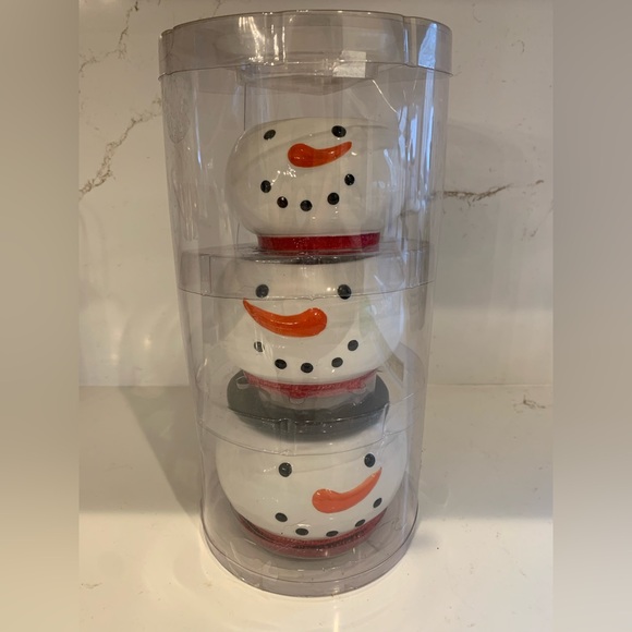 St. Nicholas Square Set of 3 Stackable Christmas Snowman Bowls  (Unused) - Picture 2 of 16